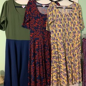 3 new LuLaRoe Nicole dresses size 2XL